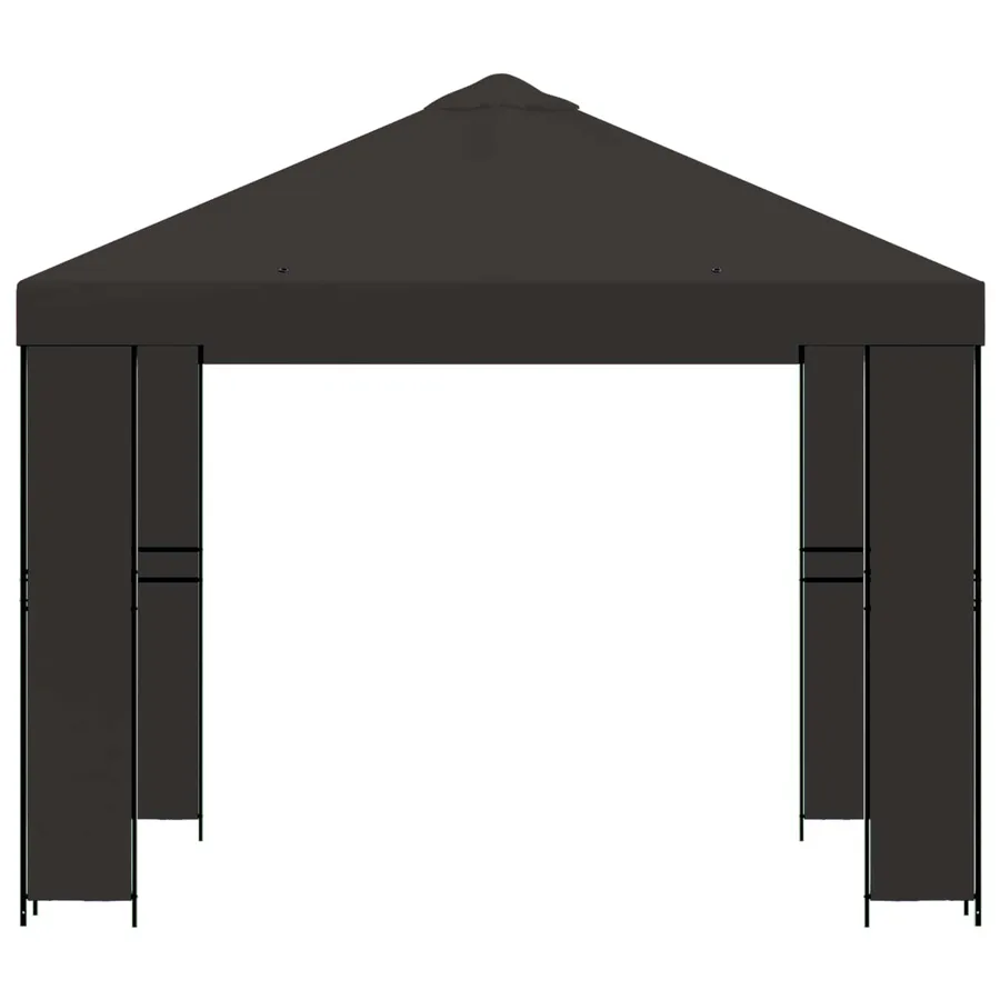 Pavillon 3 x 3 m Anthracite Polyester et Acier 190 gsm - 3
