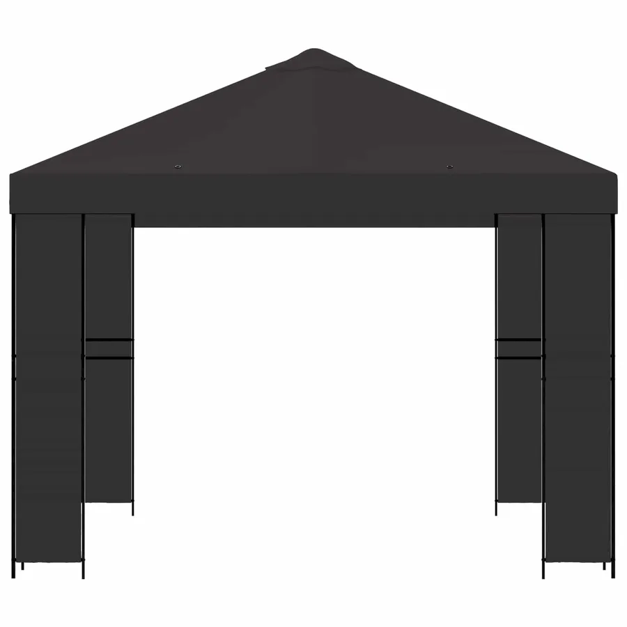 Pavillon 3 x 3 m Anthracite Polyester et Acier 190 gsm - 4