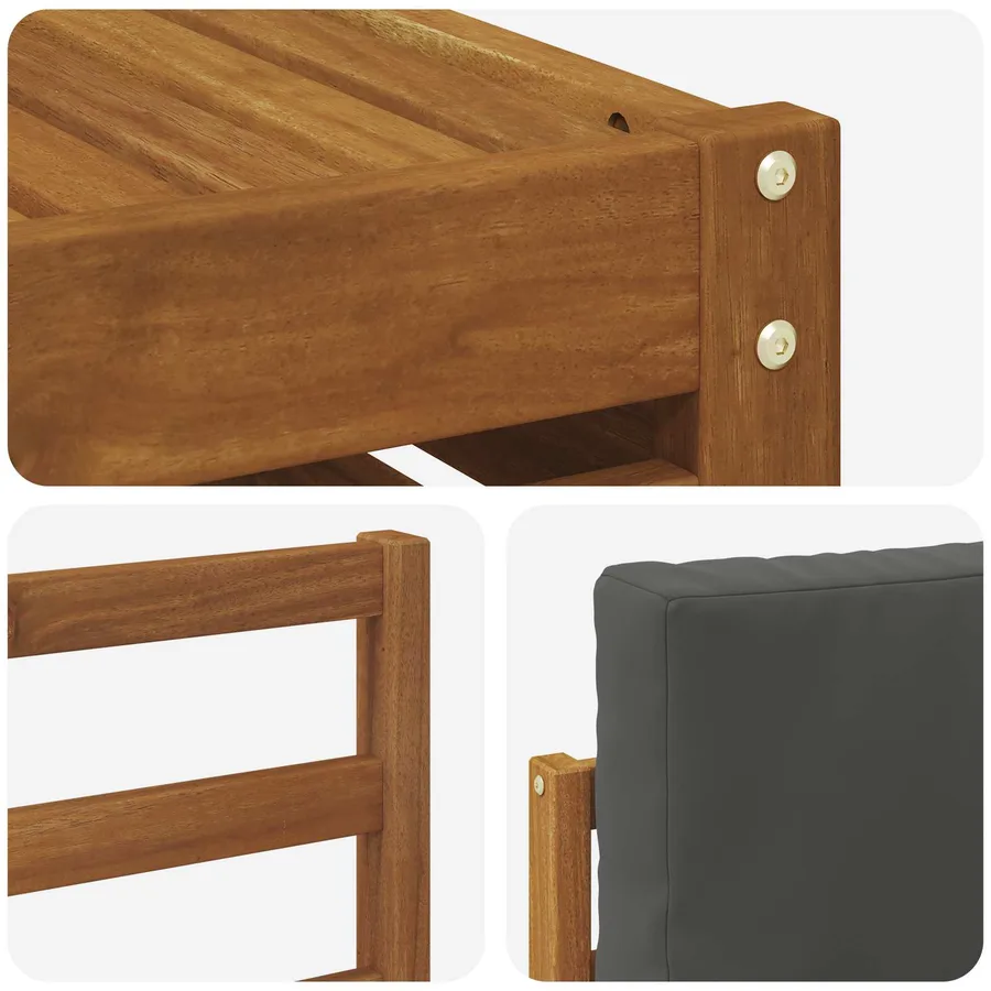 Ensemble de canapés d'extérieur 6 pcs Naturel et Anthracite - 7