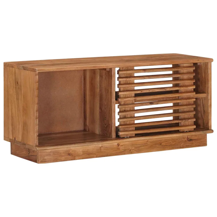 Meuble TV avec stockage avec porte Naturel 90 x 30 x 40 cm - 4