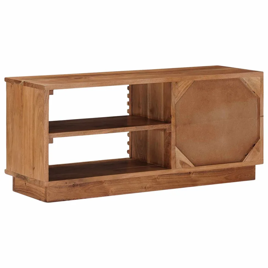 Meuble TV avec stockage avec porte Naturel 90 x 30 x 40 cm - 7