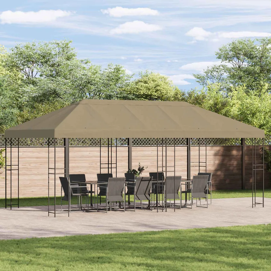 Housse de canopée de gazebo 6 x 3 m Beige Polyester 190