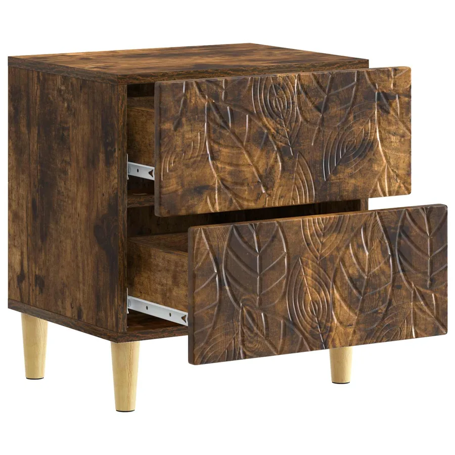 Table de chevet Chêne fumé 43 x 34,5 x 48 cm Bois d'ingénierie - 3