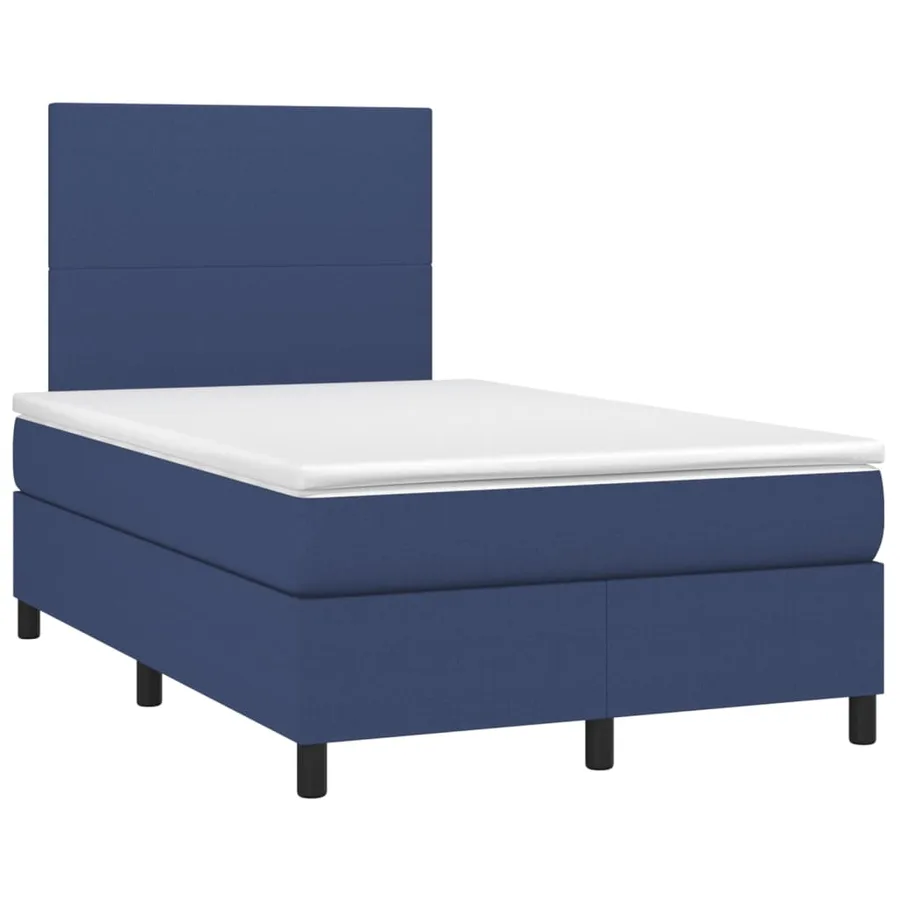 Sommier à lattes de lit avec matelas Bleu 120x200 cm Tissu - 3