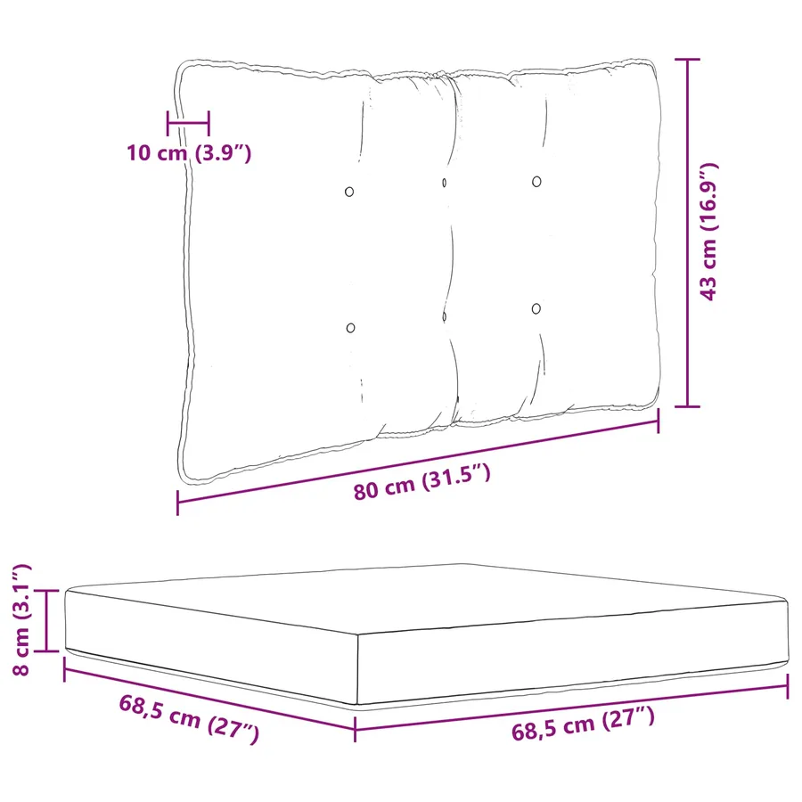 Coussin de canapé d'extérieur Polyester coloré 80 x 43 x 10 cm - 10
