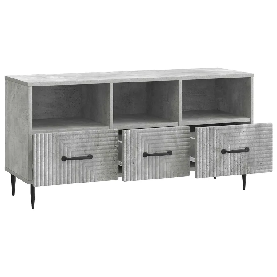 Meuble TV Gris béton 102 x 34,5 x 50 cm Bois d'ingénierie - 5