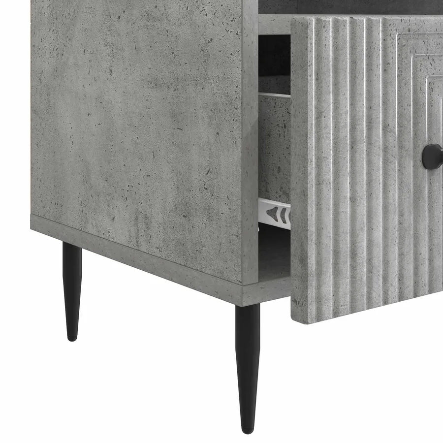 Meuble TV Gris béton 102 x 34,5 x 50 cm Bois d'ingénierie - 9
