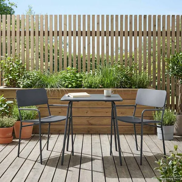 Chaises de jardin 2 pcs Anthracite 51 x 55 x 81 cm Acier