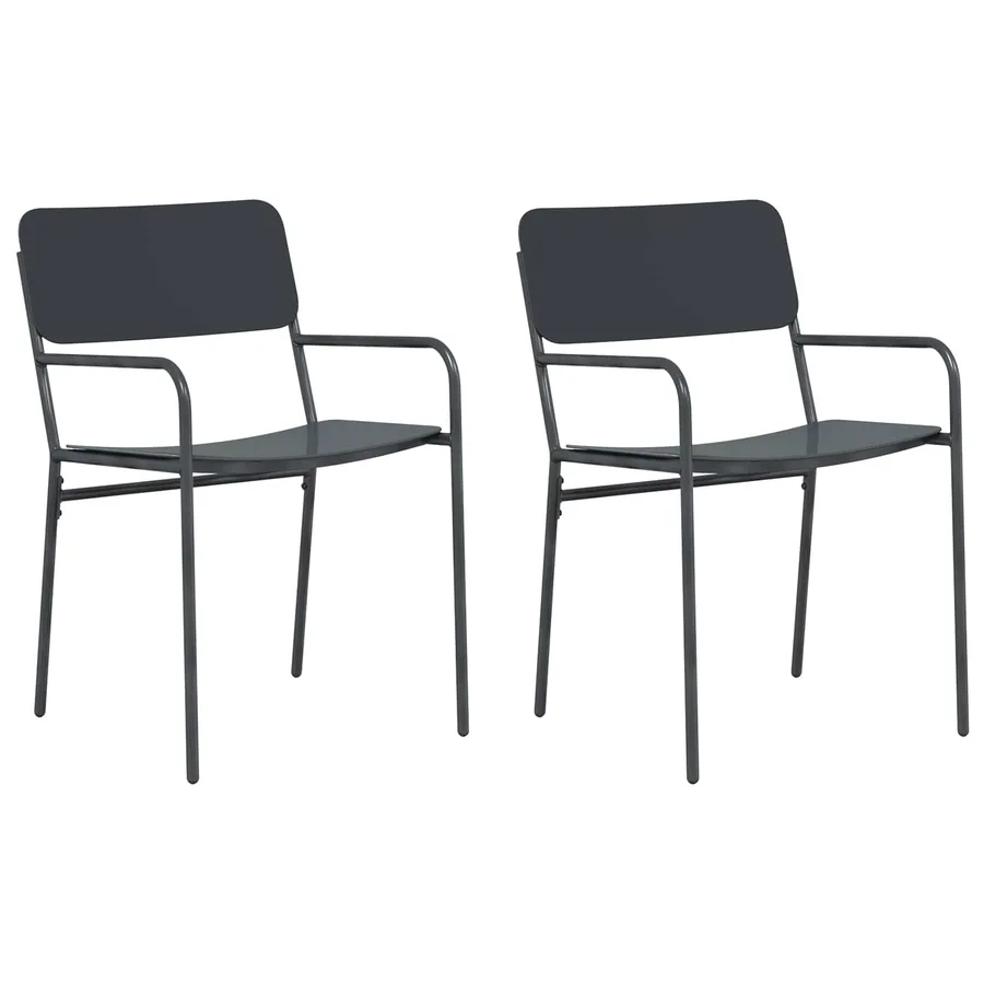 Chaises de jardin 2 pcs Anthracite 51 x 55 x 81 cm Acier - 2