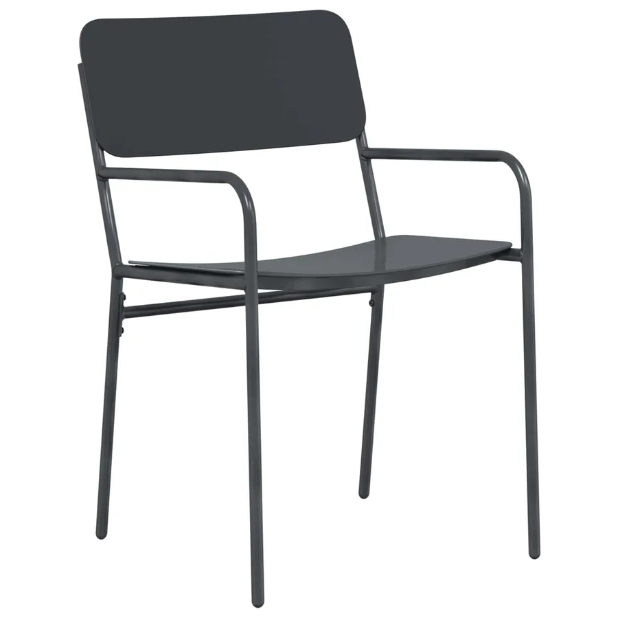 Chaises de jardin 2 pcs Anthracite 51 x 55 x 81 cm Acier - 3