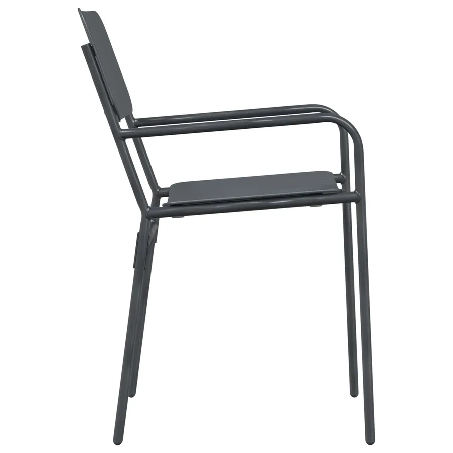 Chaises de jardin 2 pcs Anthracite 51 x 55 x 81 cm Acier - 5