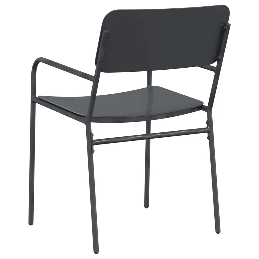Chaises de jardin 2 pcs Anthracite 51 x 55 x 81 cm Acier - 6