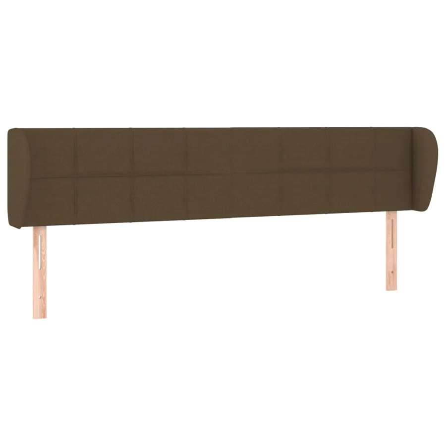 Tête de lit avec oreilles Marron foncé 203x23x78/88 cm Tissu - 2