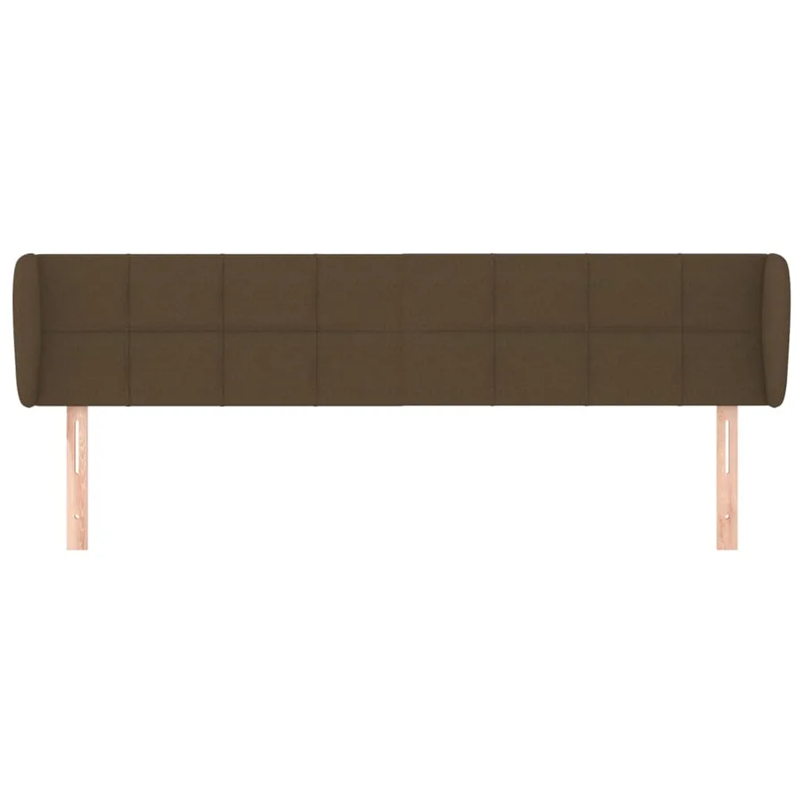 Tête de lit avec oreilles Marron foncé 203x23x78/88 cm Tissu - 3