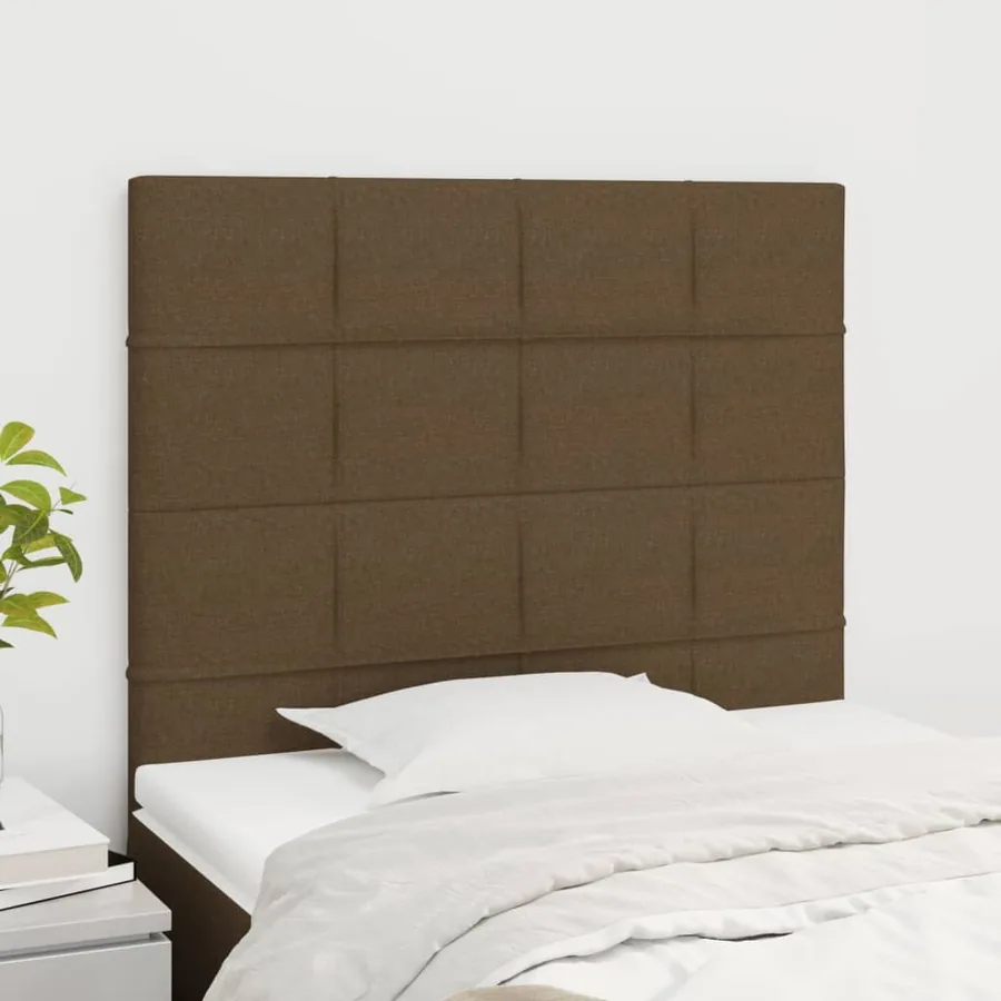 Tête de lit marron foncé 100x5x118/128 cm Tissu