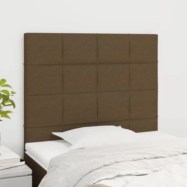 Tête de lit marron foncé 100x5x118/128 cm Tissu
