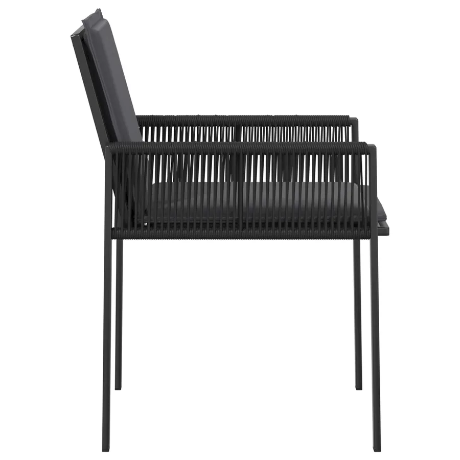 Chaises de jardin 6 pcs Noir et Gris foncé polyrotin - 6