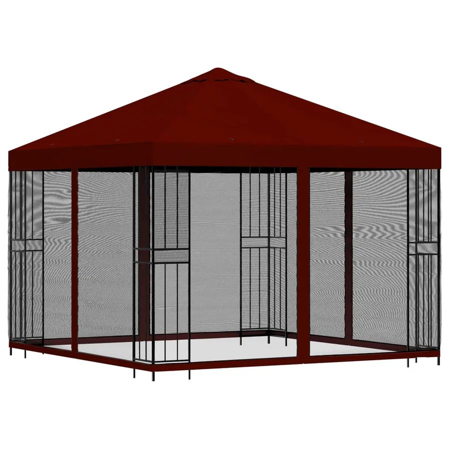 Abri de jardin avec parois 3 x 3 m Bordeaux Polyester et Acier - 3