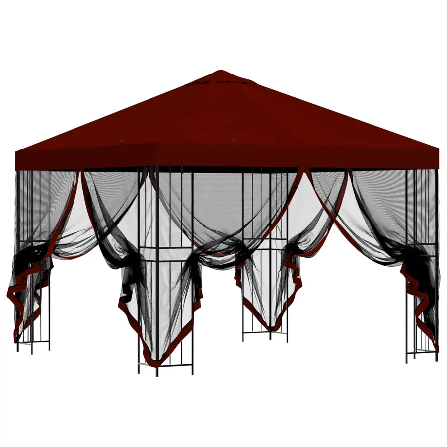 Abri de jardin avec parois 3 x 3 m Bordeaux Polyester et Acier - 4