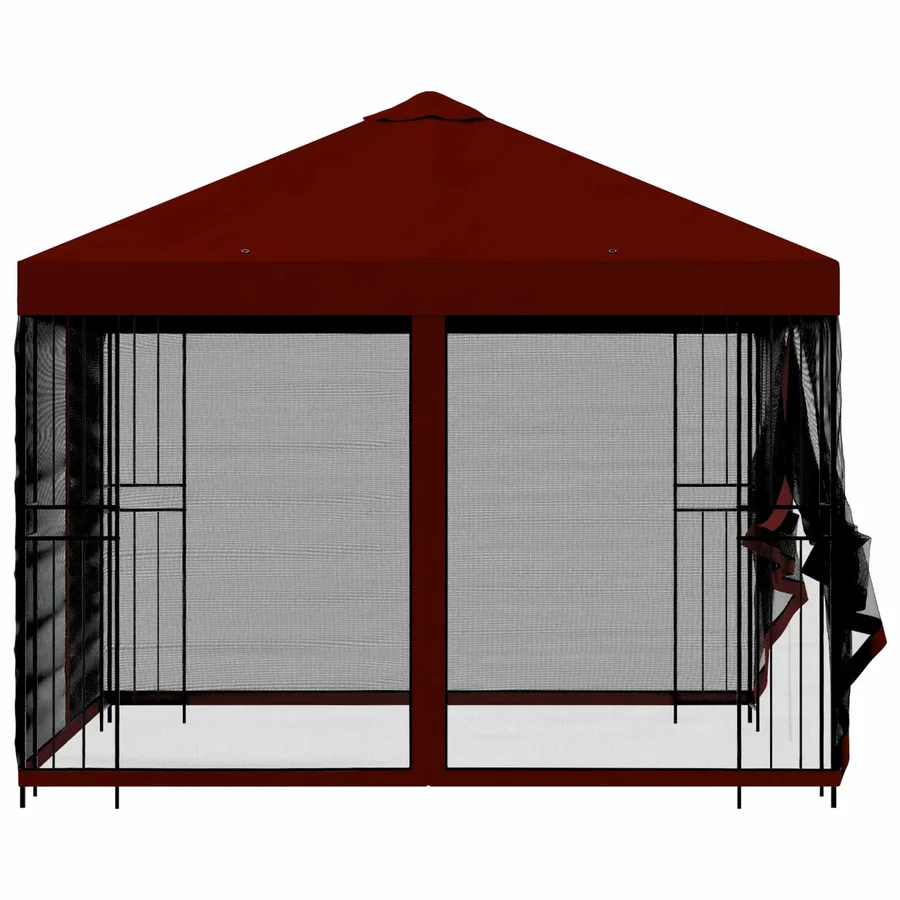 Abri de jardin avec parois 3 x 3 m Bordeaux Polyester et Acier - 6