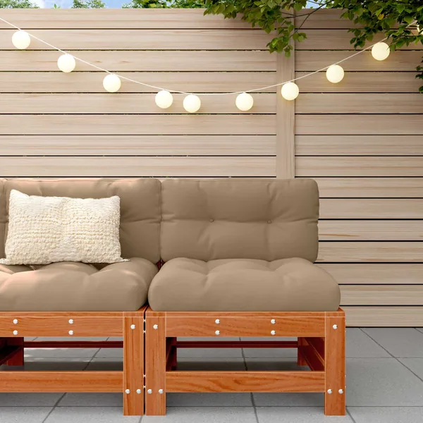 Sofa de jardin milieu Pin massif Brun Ciré