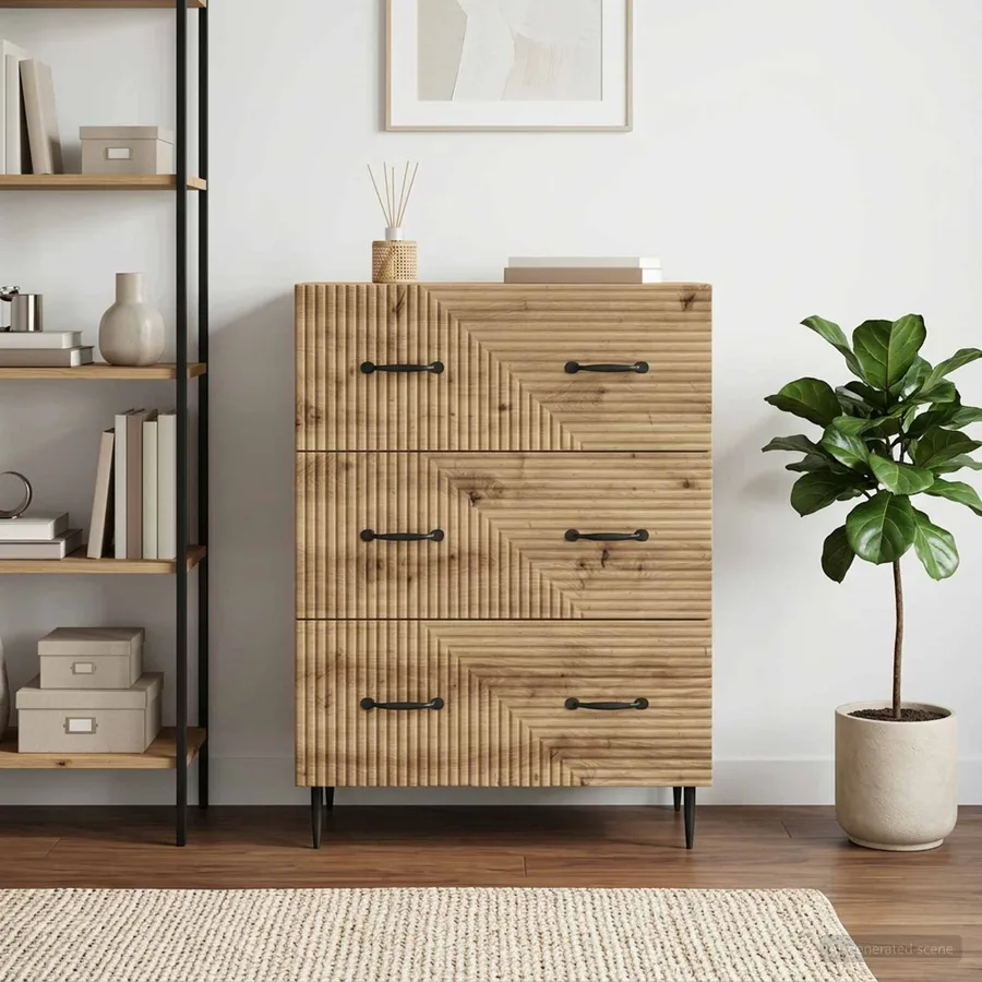 Armoire à tiroirs 66 x 34,5 x 89,5 cm Bois d'ingénierie - 4