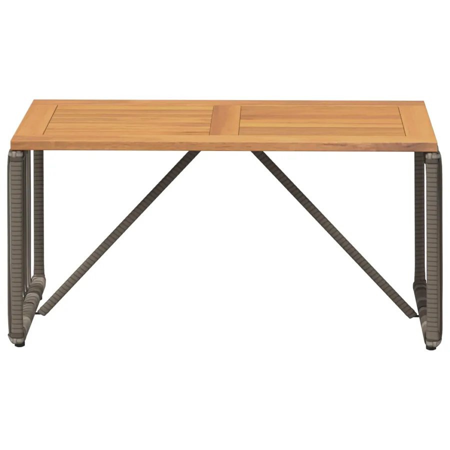 Table de jardin Gris et marron 80 x 40 x 40 cm polyrotin - 5