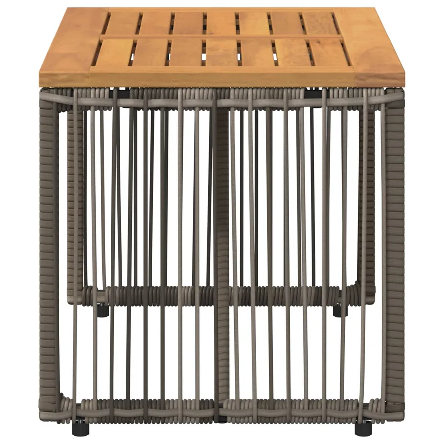 Table de jardin Gris et marron 80 x 40 x 40 cm polyrotin - 6
