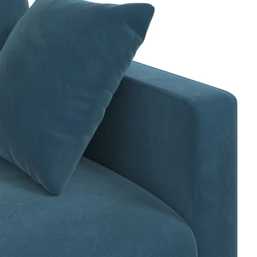 Canapé Bleu 198 x 78 x 80 cm Velours - 7