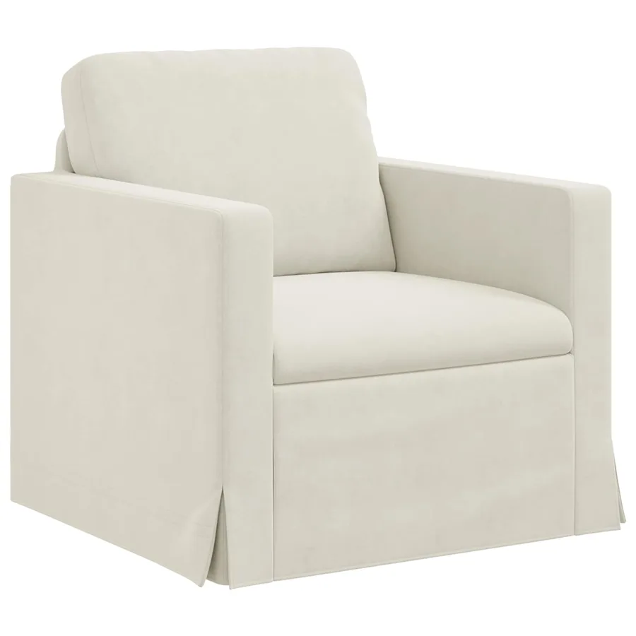 Ensemble de Canapés 2 pcs Crème 138 x 78 x 80 cm Velours - 4