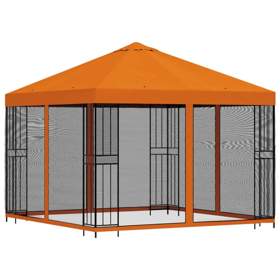 Abri de jardin avec parois 3 x 3 m Orange Polyester et Acier - 3