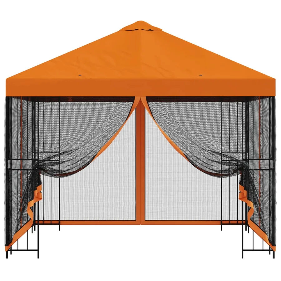 Abri de jardin avec parois 3 x 3 m Orange Polyester et Acier - 5