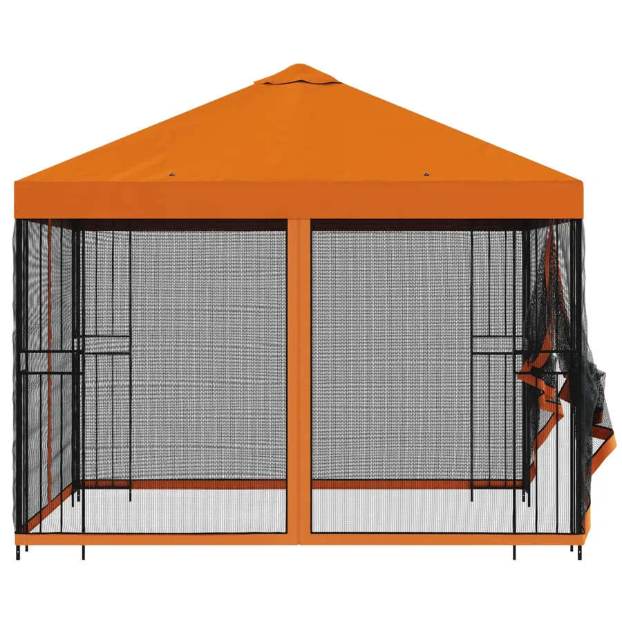Abri de jardin avec parois 3 x 3 m Orange Polyester et Acier - 6