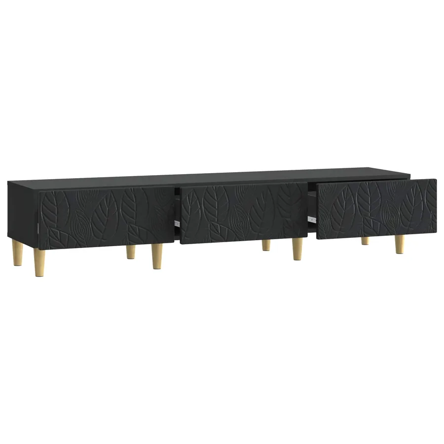 Meuble TV 147 x 34,5 x 30 cm Noir Bois d'ingénierie - 4