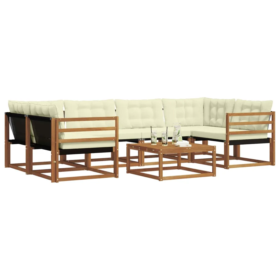 Ensemble de canapés d'extérieur 7 pcs Naturel et Crème - 3