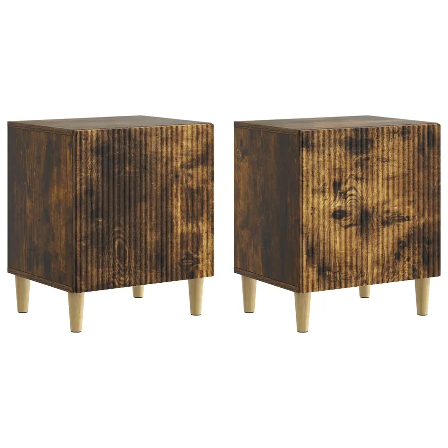Cabinet de chevet 2 pcs Chêne fumé 43 x 34,5 x 50 cm - 2