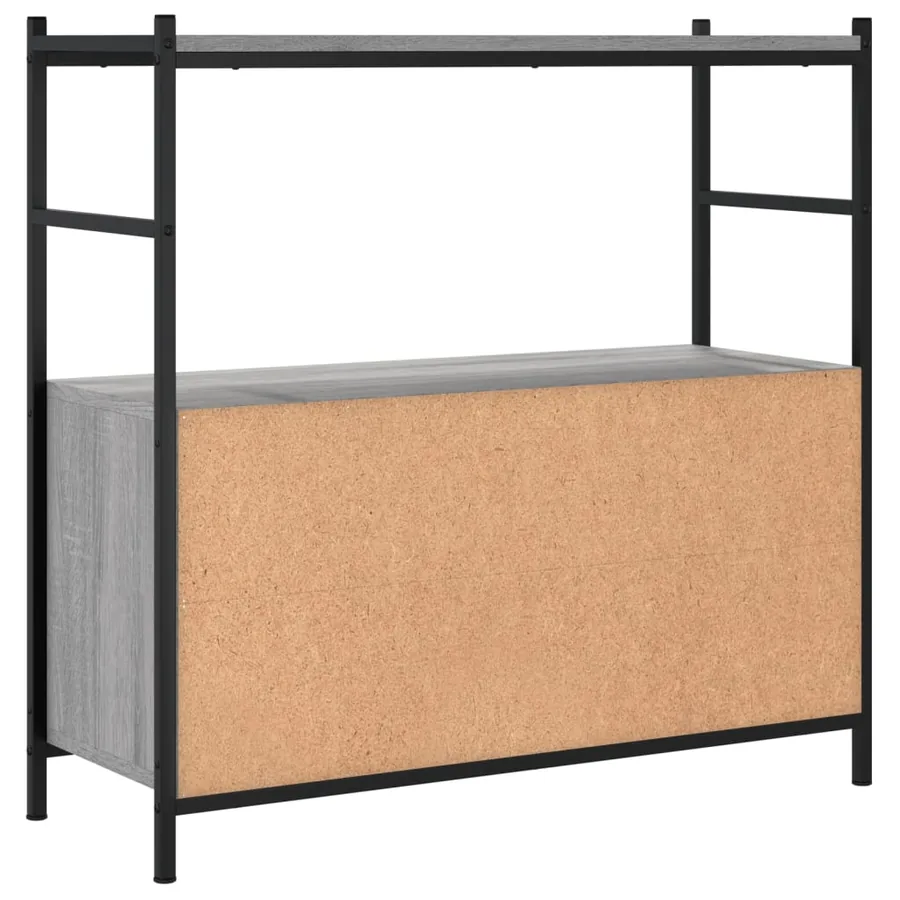 Bibliothèque sonoma gris 80x30x78,5 cm bois d'ingénierie et fer - 6