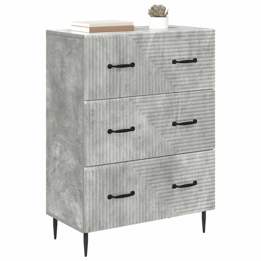 Armoire à tiroirs Gris béton 66 x 34,5 x 89,5 cm - 3