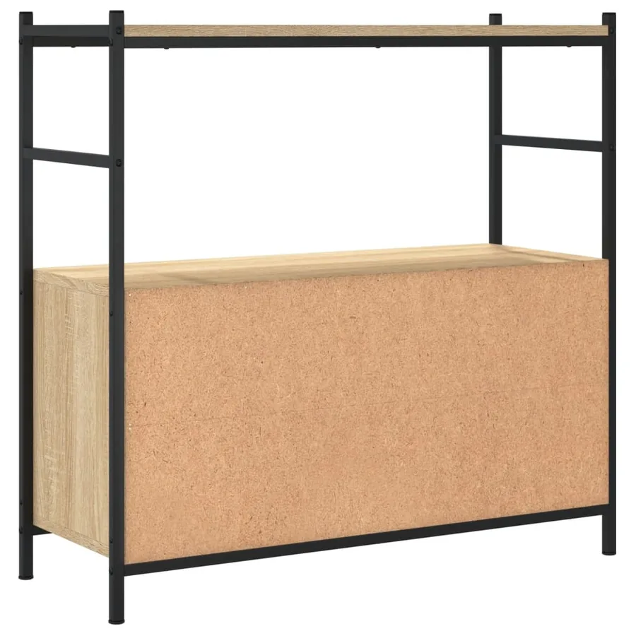 Bibliothèque chêne sonoma 80x30x78,5cm bois d'ingénierie et fer - 6