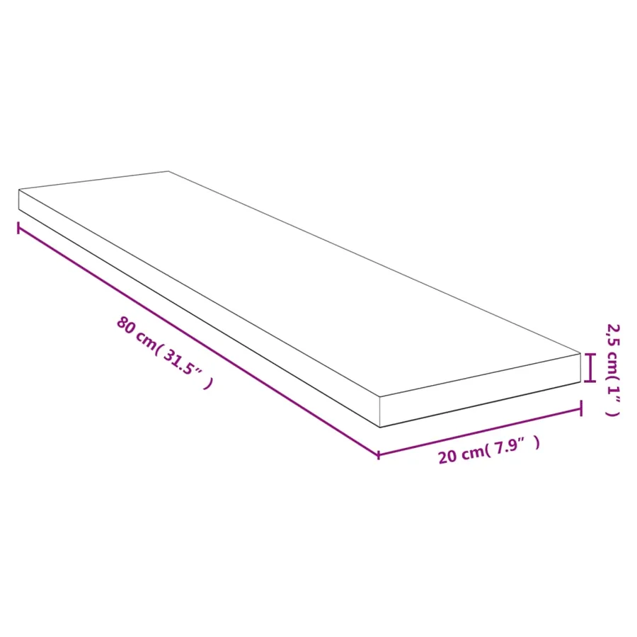 Étagère murale 80x20x2,5 cm bambou - 4