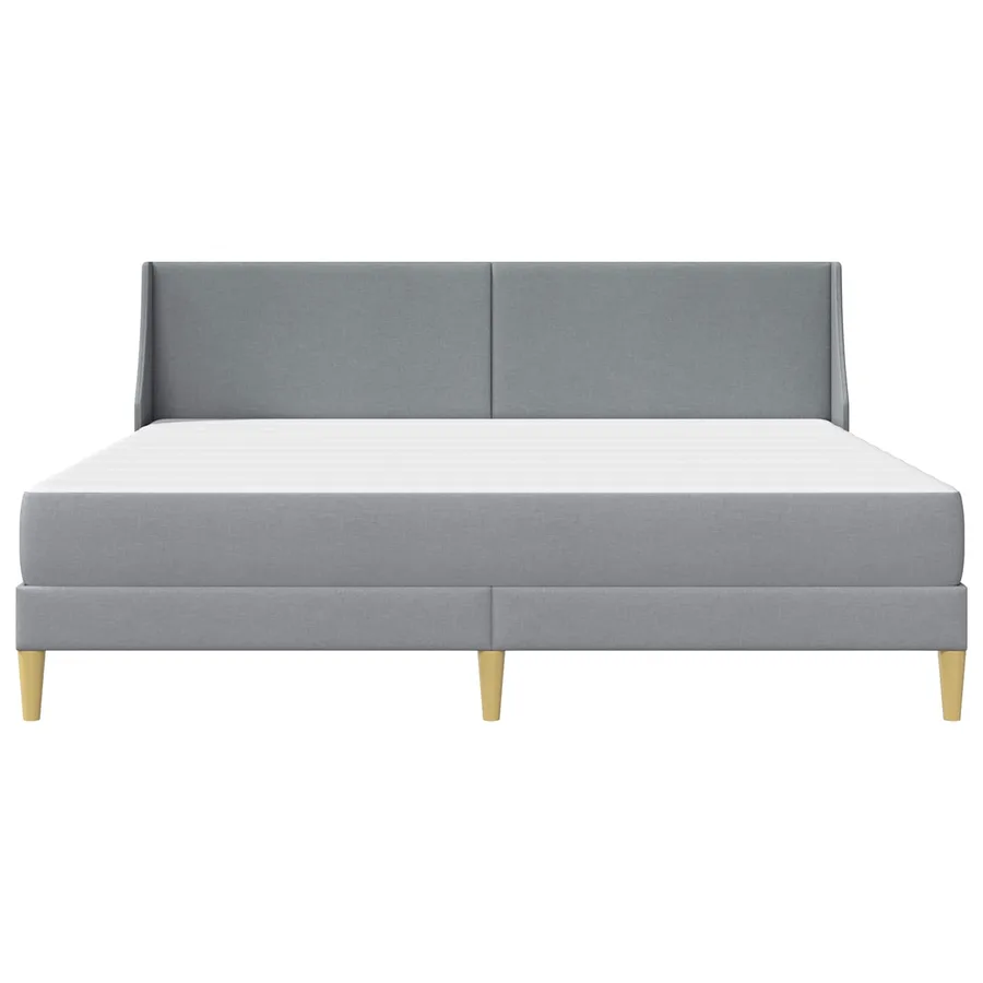 Cadre de lit avec matelas Gris clair 200 x 200 cm Polyester - 6