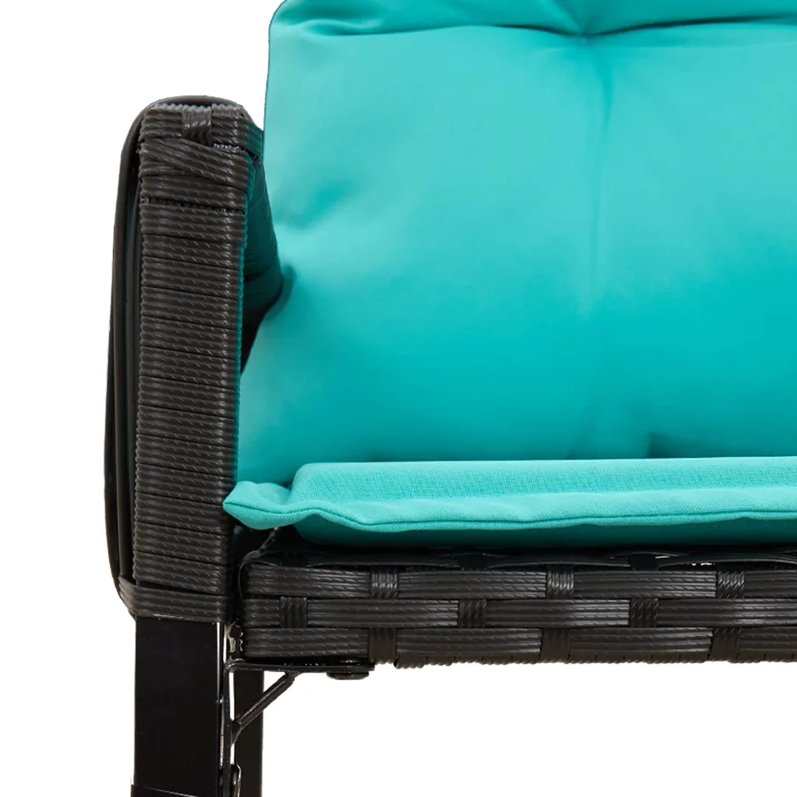 Ensemble de meubles d'extérieur 7 pcs Noir et turquoise - 10