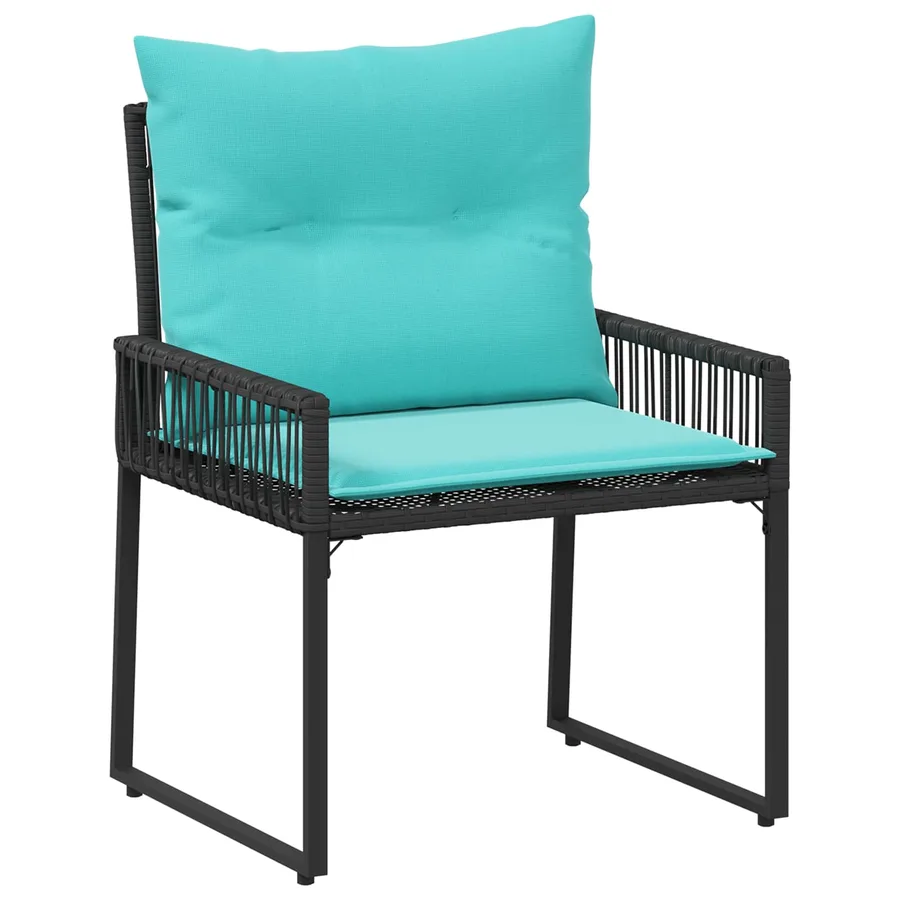 Ensemble de meubles d'extérieur 7 pcs Noir et turquoise - 5