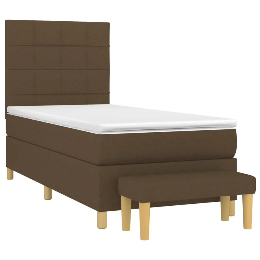 Sommier à lattes de lit avec matelas Marron foncé 100x200 cm - 3