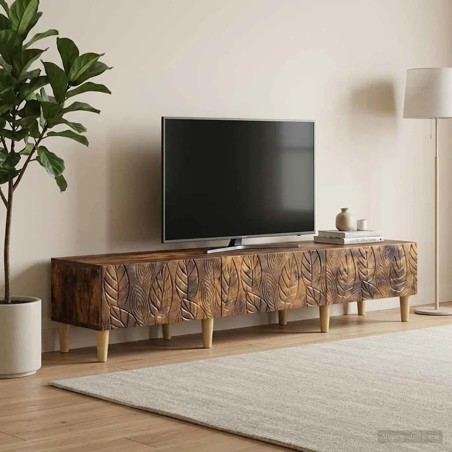 Meuble TV 147 x 34,5 x 30 cm Chêne fumé Bois d'ingénierie - 3