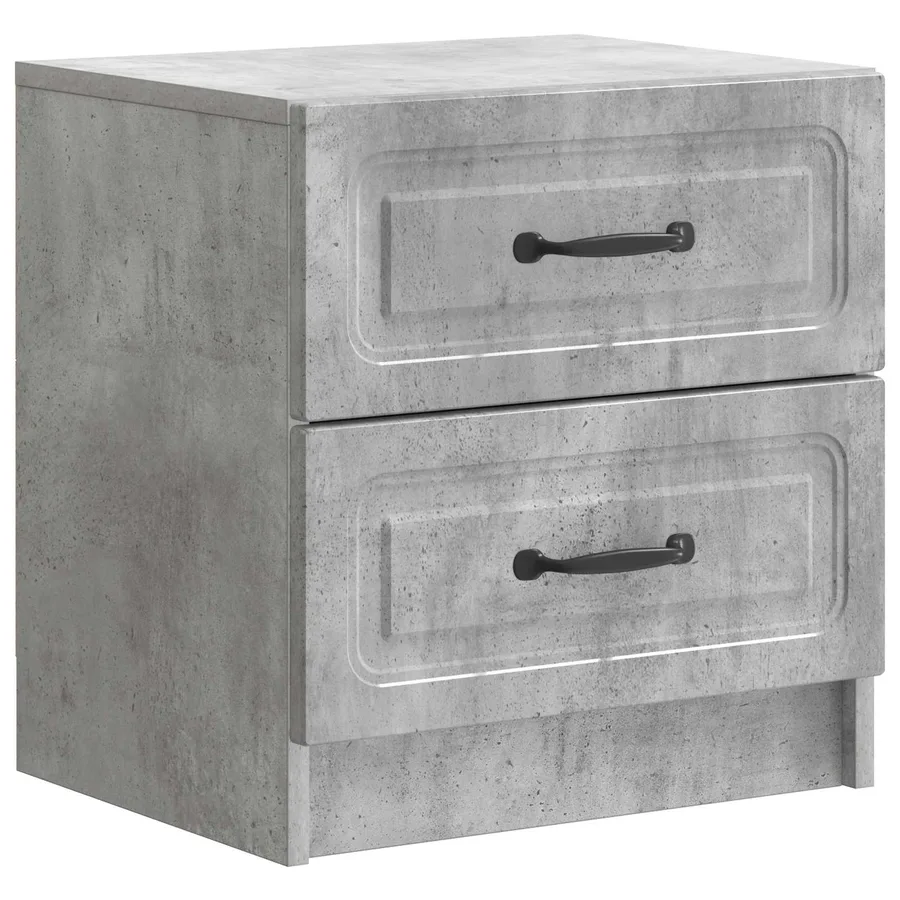 Cabinet de chevet avec tiroir Gris béton 43 x 34,5 x 44,5 cm - 2