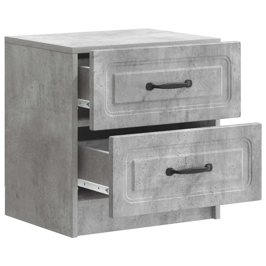 Cabinet de chevet avec tiroir Gris béton 43 x 34,5 x 44,5 cm - 4