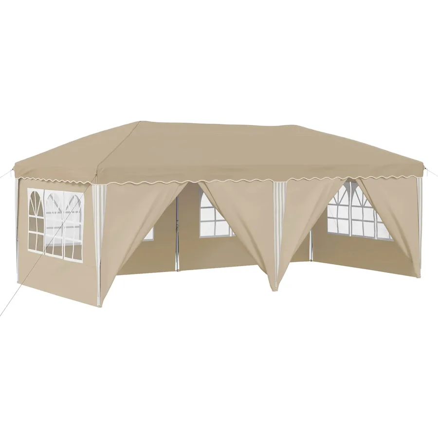 Tente de fête pop-up 575 x 288 x 245 cm Crème - 2