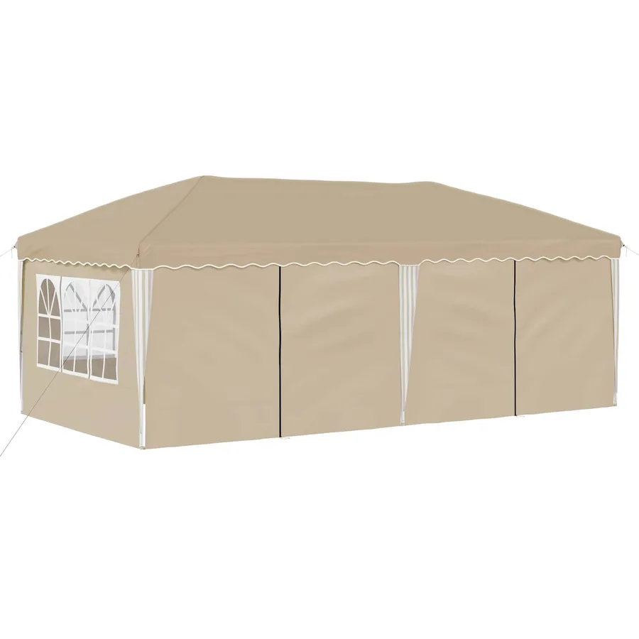 Tente de fête pop-up 575 x 288 x 245 cm Crème - 4
