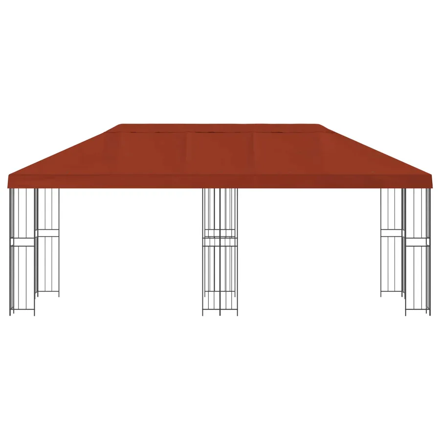 Gazebo avec murs latéraux 6 x 3 m Terre cuite - 3